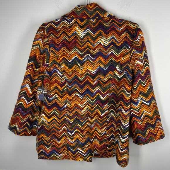 NWOT, ModCloth, Size Small, Ombre Jewel-Tone Pea Coat, Short, Textured - Picture 3 of 8